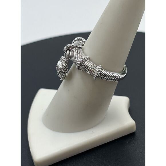 Judith Ripka Dangle Heart Charm CZ Diamonique Sterling‎ Silver Ring Size 7 - Picture 9 of 16